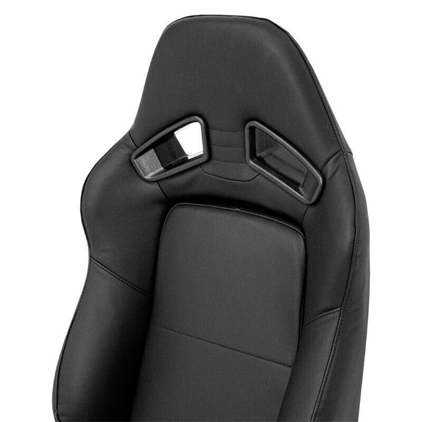 AS x1 Univ Synth Leather Recline Tilt Luxury Feel Bucket Seat Black inc slides