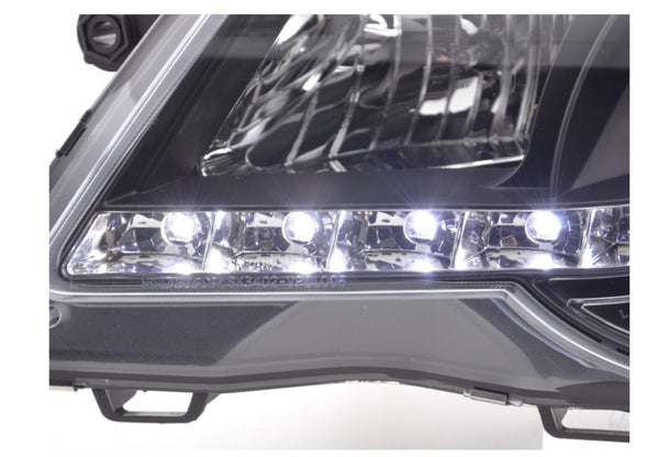 FK Pair LED DRL Lightbar Headlights VW Polo 9N 9N3 05-09 for OE VALEO black RHD