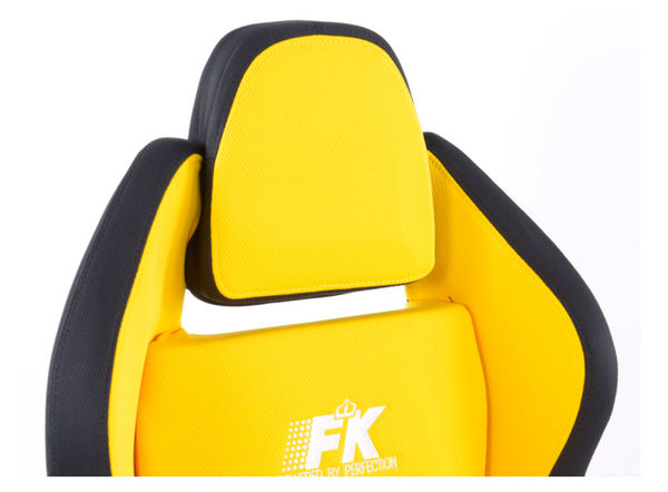 FK Pair Universal Reclining Bucket Sports Seats - Race Black & YELLOW Edition