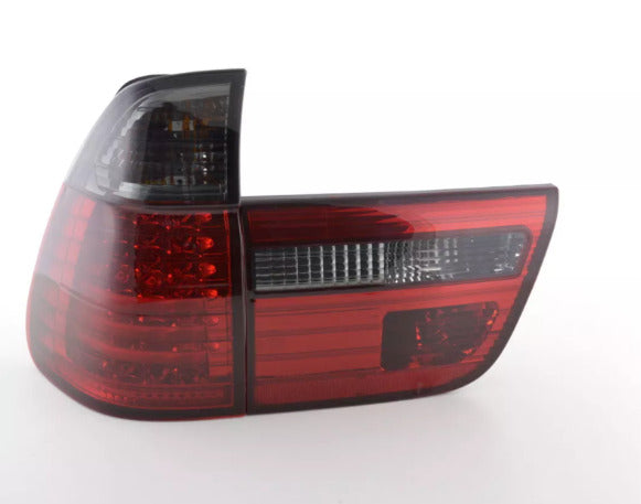 FK Pair Smoke BLACK LED DRL REAR LIGHTS BMW X5 E53 98-02 black / red LHD