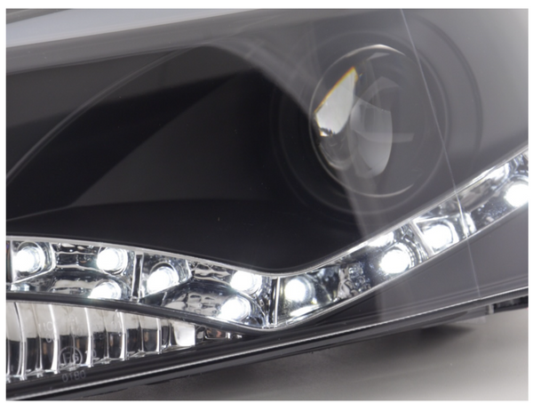 FK Par LED DRL Faros Projektoren VW Polo 6R 09+ Negro Rhd Plug&amp;Play