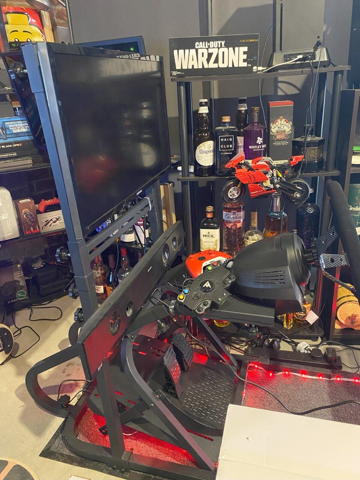 ATS Driving Game Sim Racing Frame Rig for Screen Seat Wheel Pedals Xbo ...