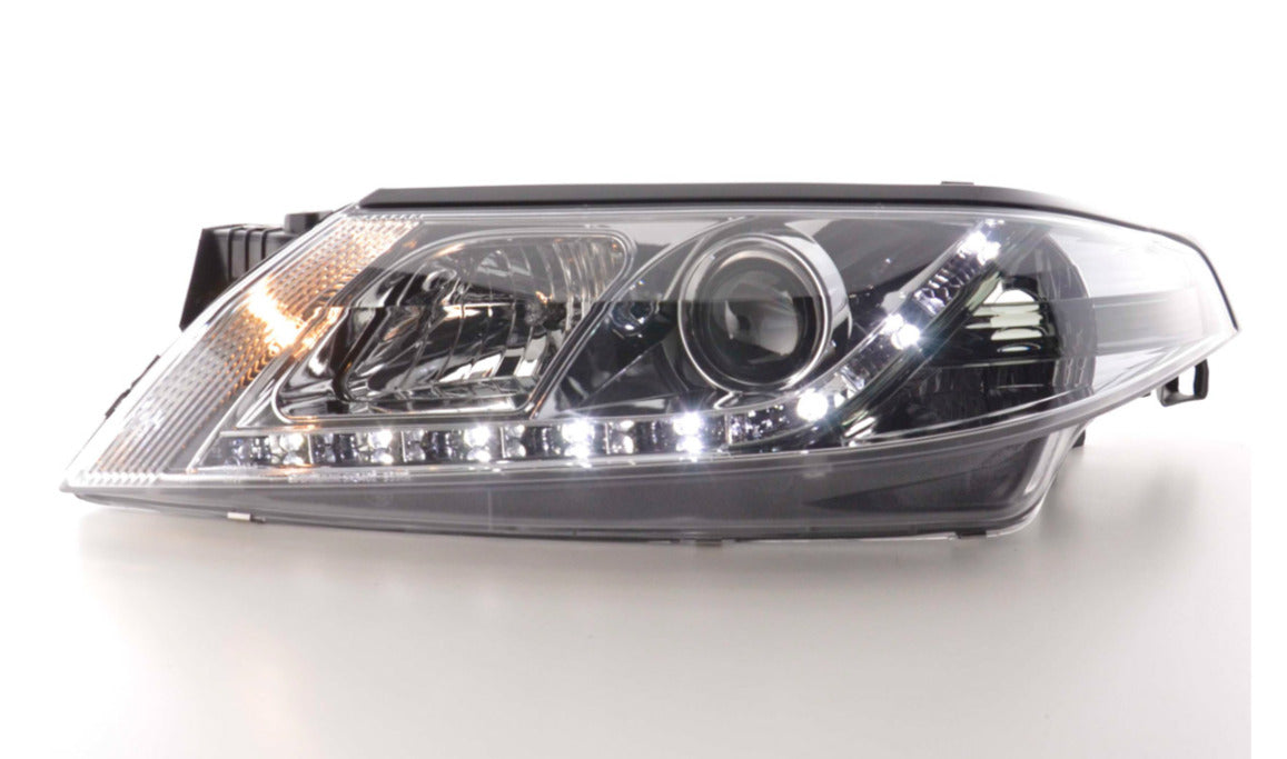 FK Set LED DRL Halo Ring Headlights Renault Laguna G 01-05 chrome LHD