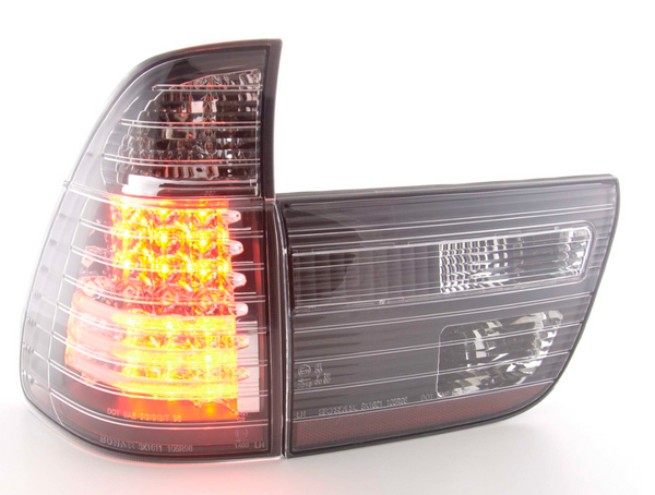 FK Pair Smoke BLACK LED Lightbar REAR LIGHTS BMW X5 E53 98-02 black smoke LHD