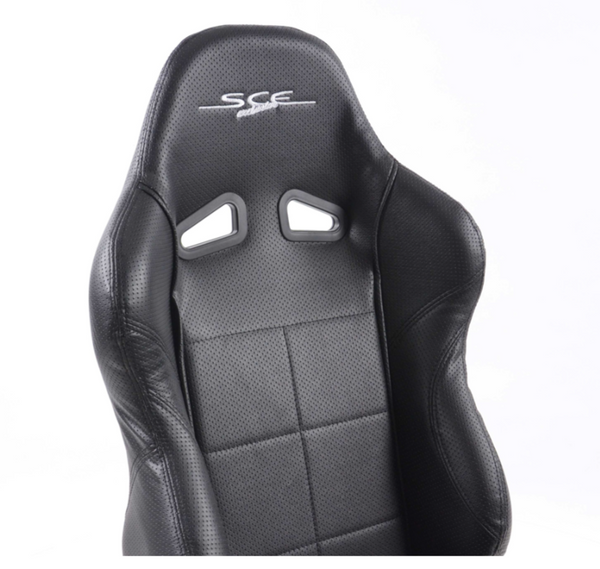 SCE Sportive Universal Reclining Bucket Sports Seats Black Edition Perforated SL