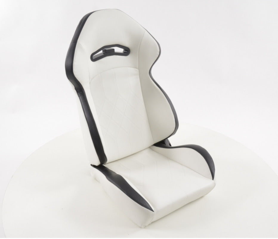 FK Pair Universal Reclining Bucket Sports Seats White Hammerhead Shark Edition