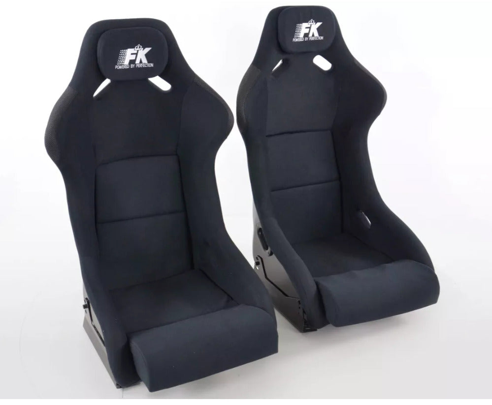 FK Pair Universal Fixed Back Bucket Sports Seats Evo Edition FB Back x4 Colours