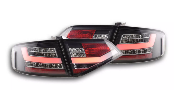 FK Pair Audi A4 B8 8K 07-11 LED REAR Lights DRL Lightbar TAIL LIGHTS Black LHD