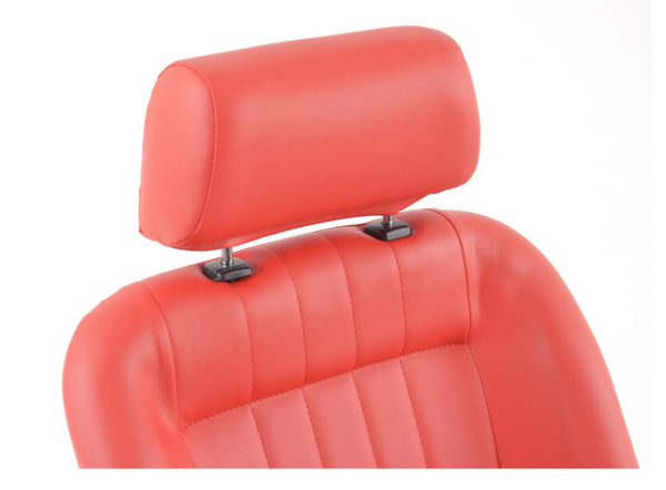 FK Pair Red Classic Headrest Car Retro Kit Fixed Back Bucket Seats + slides