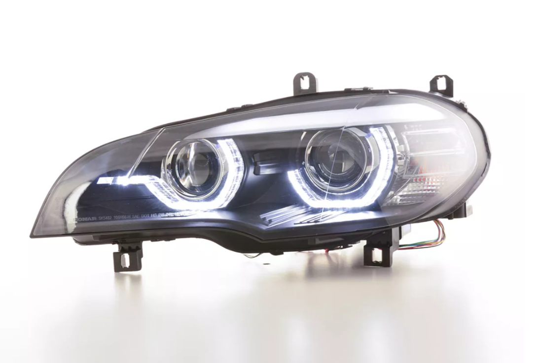 FK Paar LED DRL XENON Kurven-AFS-Servoscheinwerfer BMW X5 E70 06-10 schwarz LHD