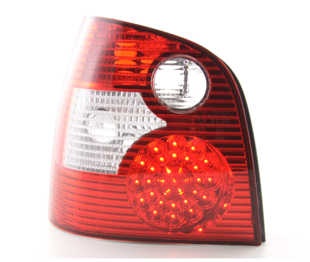 FK Pair LED DRL Rear Lights VW Polo 9N 01-05 red / clear LHD