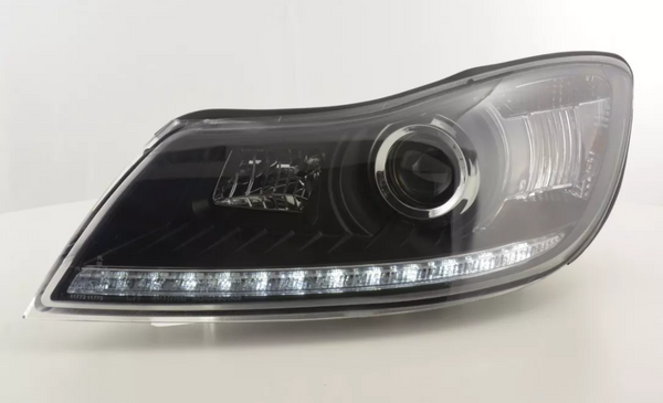 FK Paar LED DRL Lightbar Scheinwerfer Skoda Octavia Oktavia 2009+ 1Z MK2 schwarz LHD