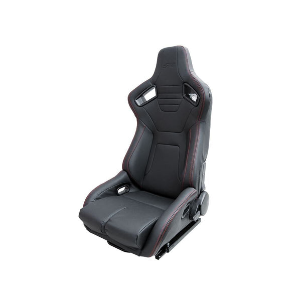 SR Simoni Racing x1 Luxe Universal Sports Bucket Seat + Runners Carbon Black & Red Stitch