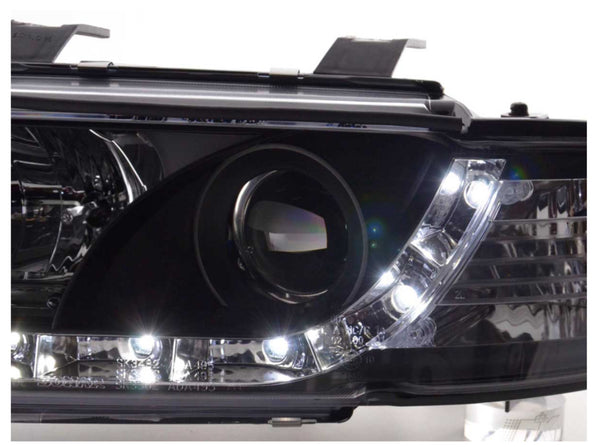 FK LED DRL Lightbar headlights Audi A4 B5 8D 95-99 black S4 LHD