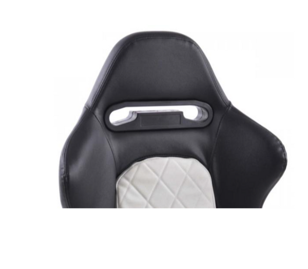 FK Universal Reclining Bucket Sports Seats - Deluxe Quilted Stitch Black & White