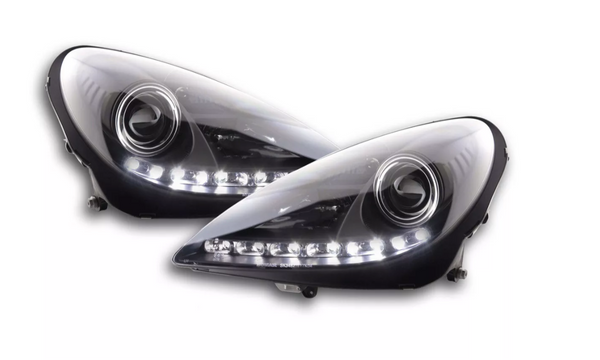 FK Set LED DRL XENON Lightbar Headlights Mercedes SLK R171 04-11 black LHD AMG