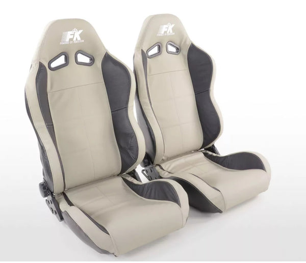 FK Universal Reclining Bucket Sports Seats - Grey & Black Edition