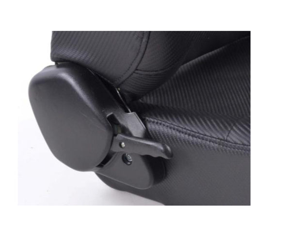 FK Pair Universal Reclining Bucket Sports Seats - Black Carbon Fibre Weave