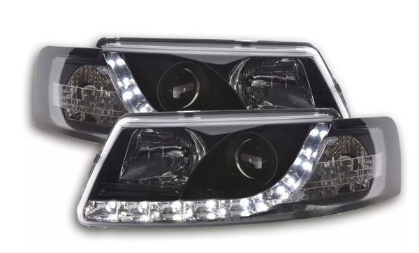 SALE AS Pair LED DRL Lightbar Headlights VW Passat 3B B5 97-00 black smoke LHD