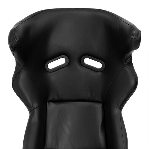 x2 Autostyle Black Syn Leath Sports Car Bucket Seats fibreglass back-rest