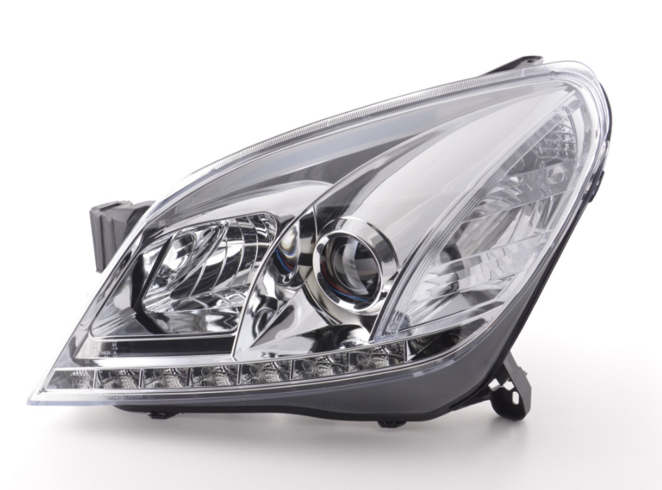 FK Paar LED DRL Projektorscheinwerfer Opel Astra H 04-10 Chrom RHD Plug &amp; Play