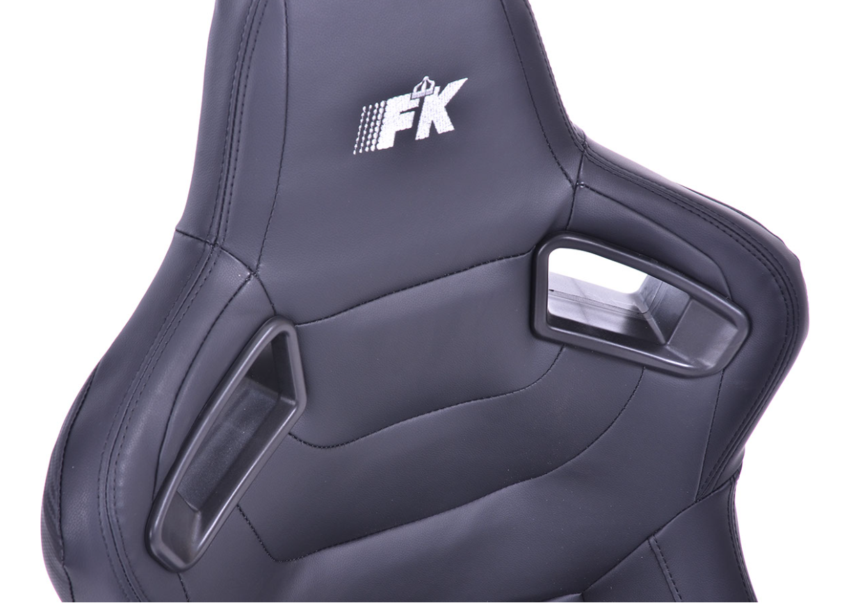 FK Pair LUXE Universal Reclining Bucket Sports Seats Carbon Black inc slides