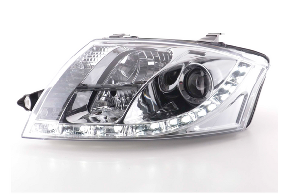 FK Pair LED DRL lightbar headlights Audi TT 8N 98-06 Chrome 1.8 3.2 Quattro LHD