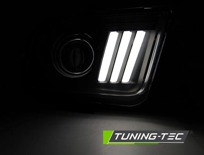 Tuning-Tec LED DRL Lightbar Headlights FORD MUSTANG 04-09 Black LHD