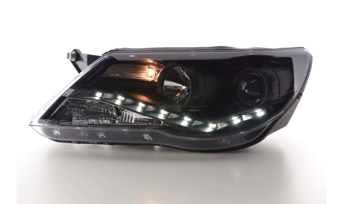 FK Pair LED DRL Lightbar Halo headlights VW Tiguan 07-11 black edition 5N LHD