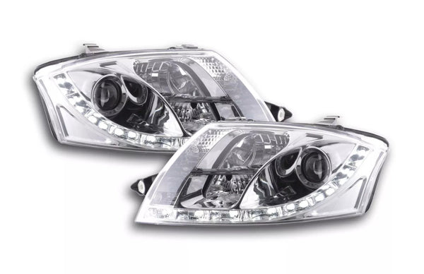 FK Pair LED DRL Lightbar Halo Headlights Audi TT 8N 99-06 chrome 1.8 3.2 LHD