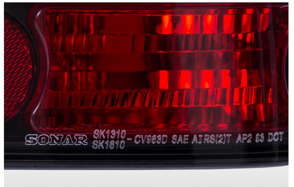 FK Pair Crystal Red Clear Rear Lights Honda Civic EJ9 EK1 MK2 MK3 96-01 Black