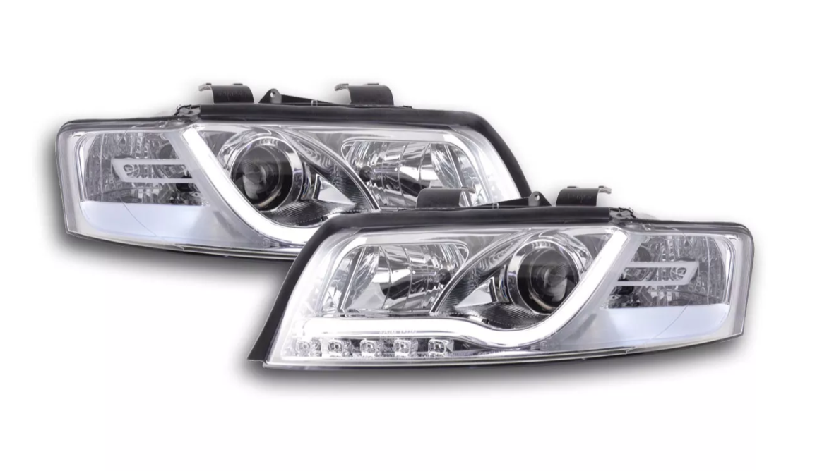 FK LED DRL Lightbar Deluxe Edition Scheinwerfer Audi A4 B6 8E 01-04 CHrome RHD S4