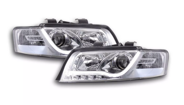 FK LED DRL Lightbar Deluxe Edition Headlights Audi A4 B6 8E 01-04 CHrome RHD S4