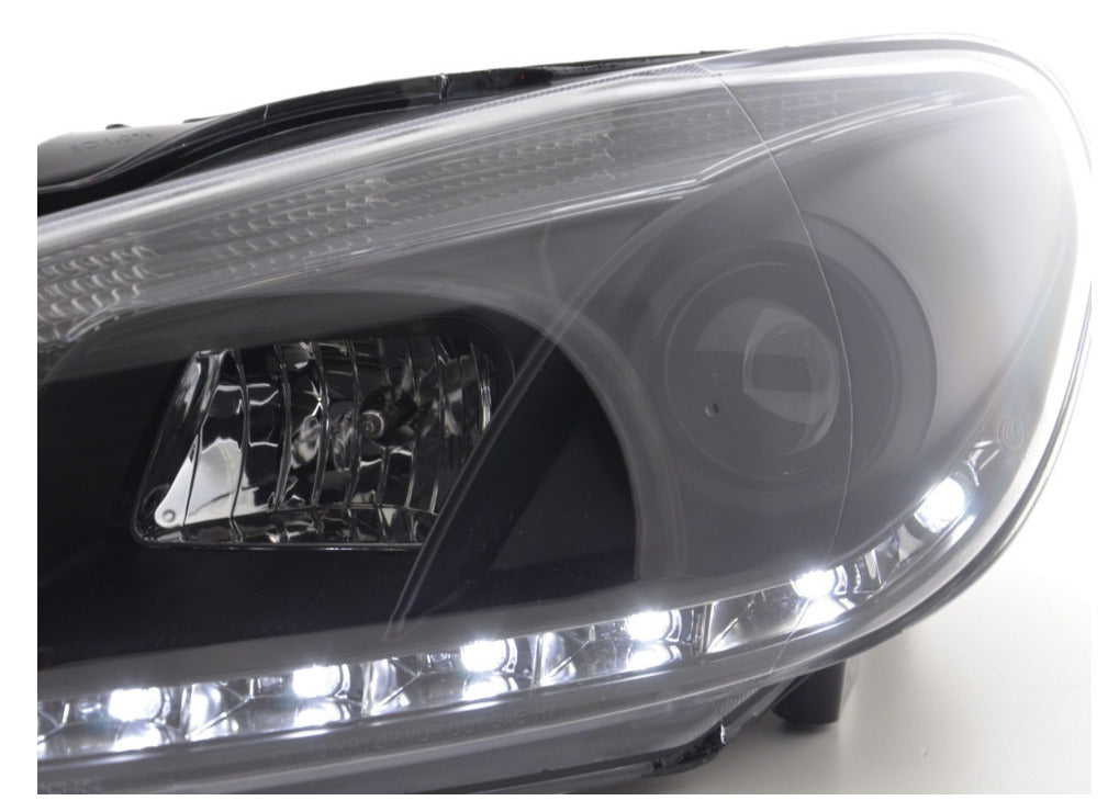 FK Set VW Golf 6 MK6 LED Devil Eye Project Headlights DRL GTI R20 08- Black RHD