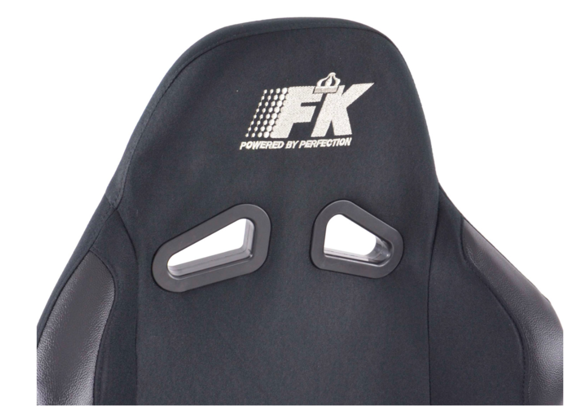 FK Pair Black Universal Racing Sports Bucket Seats Fixed Back Drift Track