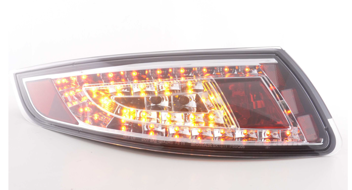 FK Pair LED DRL Lightbar Rear Lights Porsche 911 Tail Lamps 997 05-09 clear chrome LHD