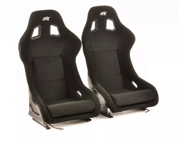 FK Universal Full Bucket Sports Seats Black - Fixed Back Track Drift Rally Style