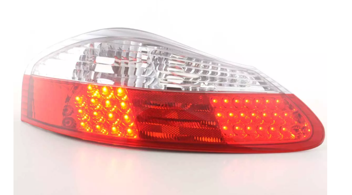 FK Paar LED-Lichtleiste DRL Rückleuchten Porsche Boxster 986 1996–2004, klares Rot, LHD