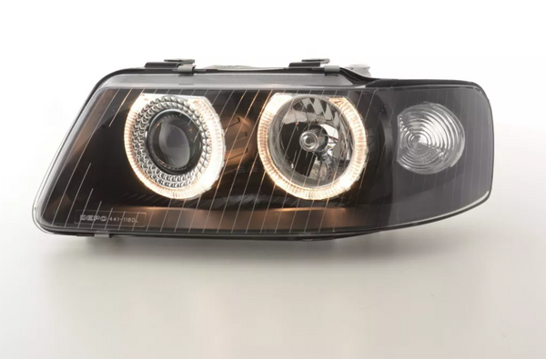 FK LED DEL Scheinwerfer Angel Eyes Halo Audi A3 8L 01-03 schwarz S3 LHD &amp; RHD