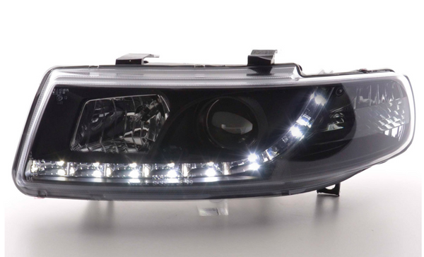 FK Pair LED DRL Halo Lightbar headlights Seat Leon 1M 99-05 black LHD