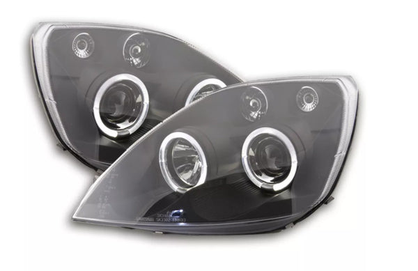 FK LED DRL Angel Eye Projector headlights Ford Fiesta 6 JH1 JD3 MK6 03-07 black