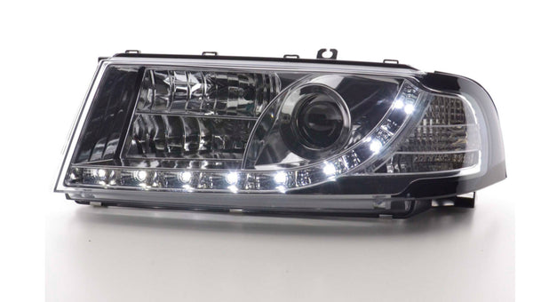 FK Pair LED DRL Lightbar Halo Headlights Skoda Octavia 1 MK1 1U 01-04 chrome