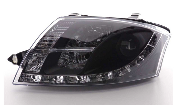 FK LED DRL Lightbar Scheinwerfer Audi TT 8N 99-06 schwarz 10 Pin +Servo 1,8 3,2 LHD