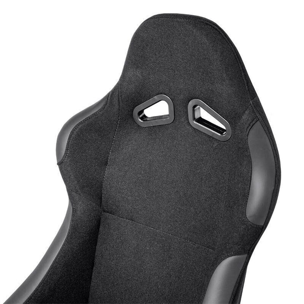 AUTOSTYLE BW x2 Universal Pair Sports Bucket Seats Black Fixed Back slide runner