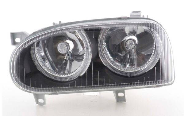 FK LED DRL Angel Eye Halo-Scheinwerfer VW Golf 3 MK3 1HXO 1 EXO 1H 92-98 Schwarz LHD