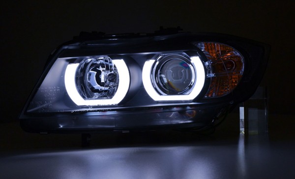 FK Paar LED DRL XENON 3D-Scheinwerfer BMW 3er E90 E91 05-8 schwarz LHD