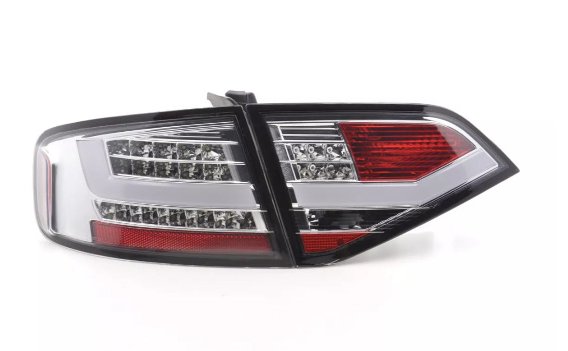 FK Set Audi A4 B8 8K 07-11 LED REAR Lights DRL Lightbar TAIL LIGHTS Chrome LHD