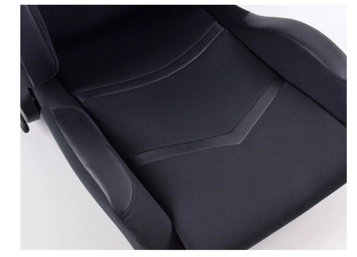 FK Pair Universal Recline & Fold Bucket Sports Seats Black HEATED