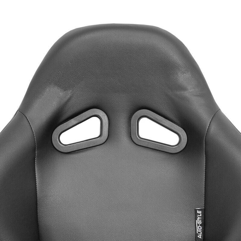 AUTOSTYLE BS2 x1 Universal Bucket Seat Black Grey Textile Fibreglass Back