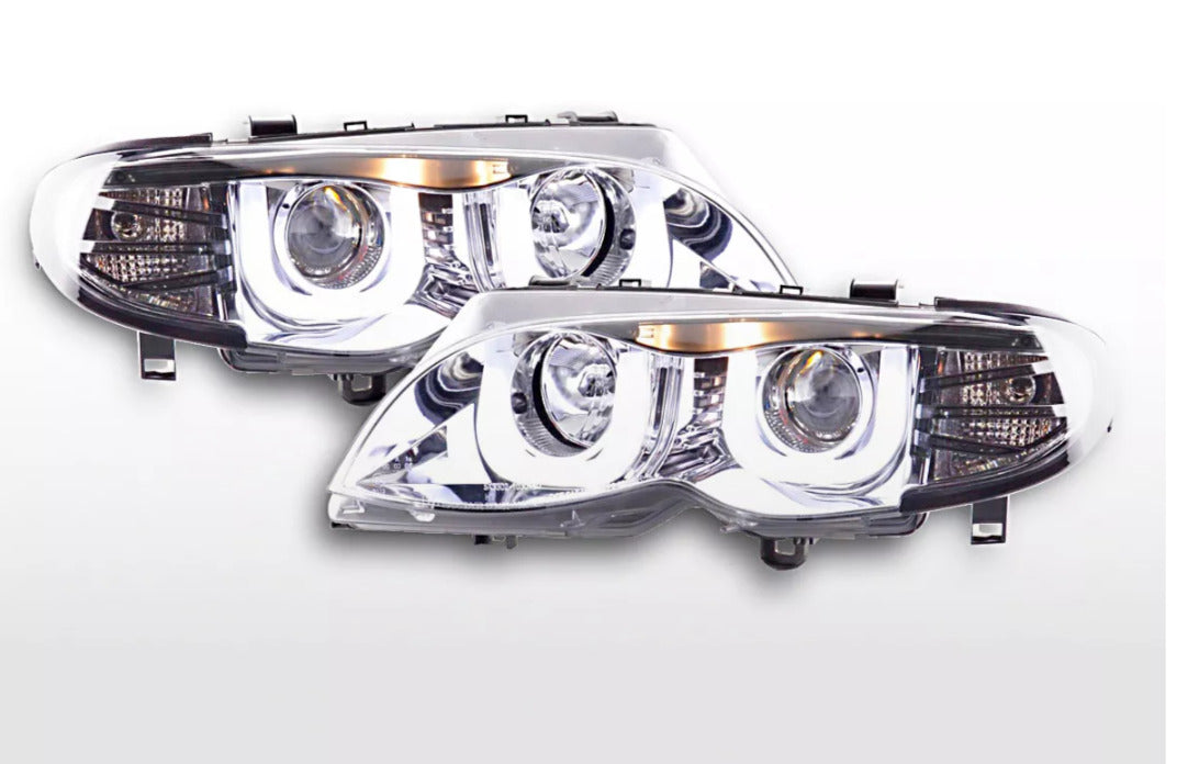 FK 3D LED DRL Projector headlights BMW 3-Series E46 Saloon Touring 02-05 RHD M3